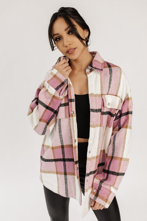 On The Verge Plaid Jacket// Pink *RESTOCKED*